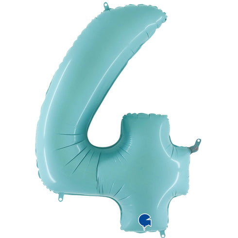 Pastel Blue Number 4 Balloons | 14 INCH
