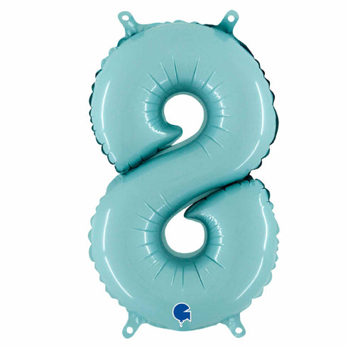 Pastel Blue Number 8 Balloons | 14 INCH