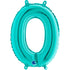 Teal Blue Number 0 Balloons | 14 INCH