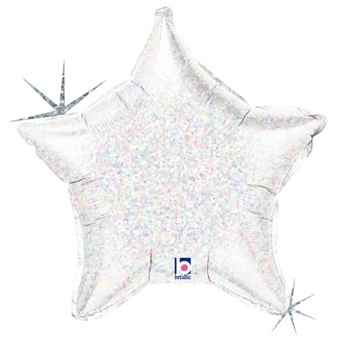 Star Foil Balloon | Silver Glitter | 21 INCH