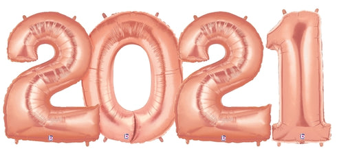 Rose Gold 2021 Number Balloons | 40 INCH