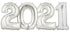 Silver 2021 Number Balloons | 40 INCH
