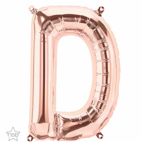 Rose Gold Letter D Balloons | 16 INCH