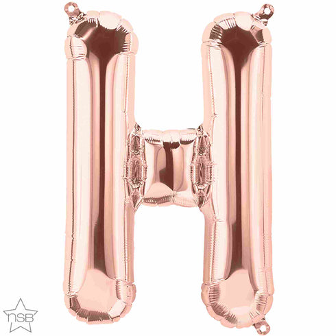 Rose Gold Letter H Balloons | 16 INCH