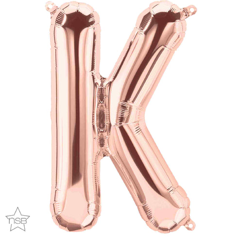Rose Gold Letter K Balloons | 16 INCH