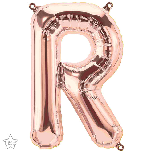 Rose Gold Letter R Balloons | 16 INCH
