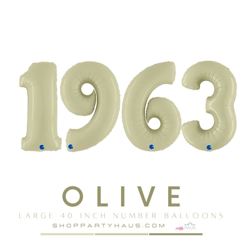 Olive Green 1963 Number Balloons | 40 INCH