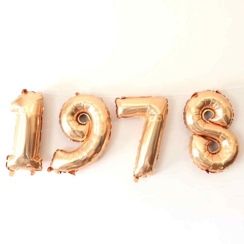 Gold 1978 Number Balloons | 14 INCH | 26 INCH | 40 INCH