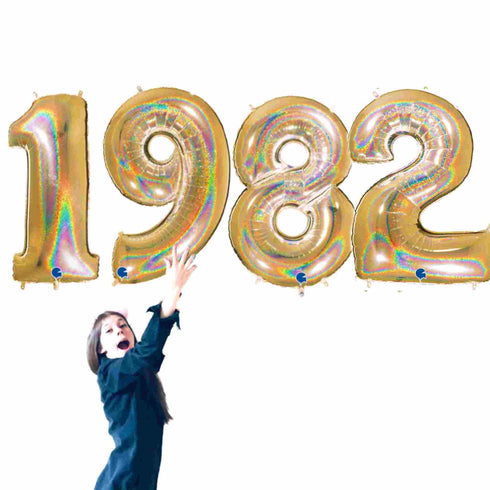 Glitter Gold 1982 Number Balloons | 40 INCH