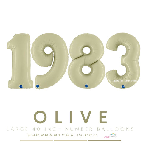Olive Green Number 1983 Balloons | 40 Inch