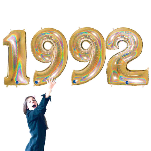 Glitter Gold 1992 Number Balloons | 40 INCH