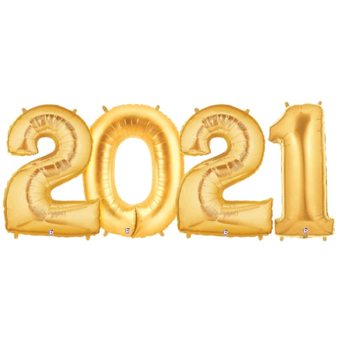 Gold 2021 Number Balloons | 40 INCH