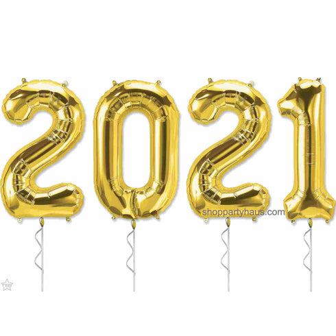 Gold 2021 Number Balloons | 34 INCH