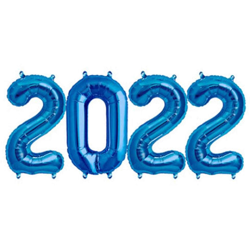 2022 Number Balloons | Small 16 Inch | Pink | Blue | Gold | Rose Gold | Silver