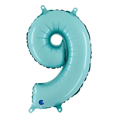 Pastel Blue Number 9 Balloons | 26 INCH