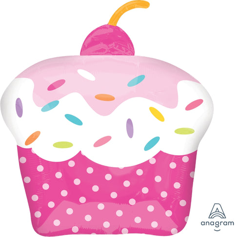 Pink Sprinkles Cupcake Balloons | Foil | 29 INCH