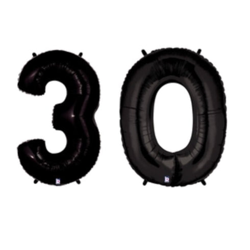 Black Number 30 Balloons | 40 INCH