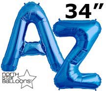 34 INCH | Blue Letter Balloons