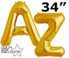 34 INCH | Gold Letter Balloons