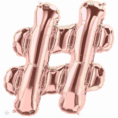 Rose Gold Hashtag Sign Balloons | 34 INCH