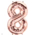 Rose Gold Number 8 Balloons | 34 INCH