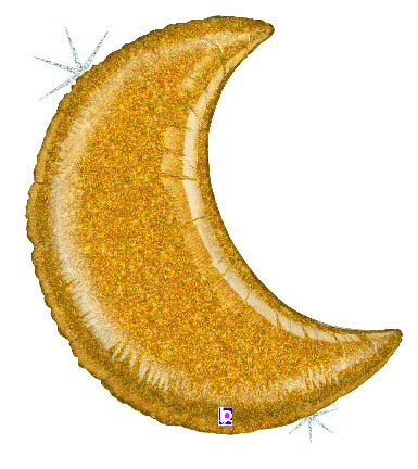 Gold Glitter Moon Foil Balloon | 42 INCH