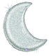 Silver Glitter Moon Foil Balloon | 42 INCH