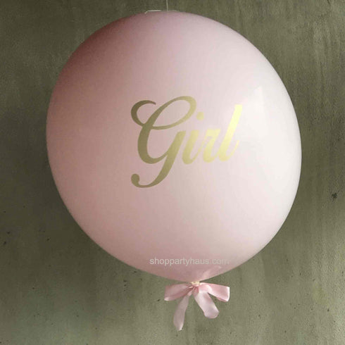 Custom Navy Blue Boy and Pastel Pink Girl Balloons | 36 INCH