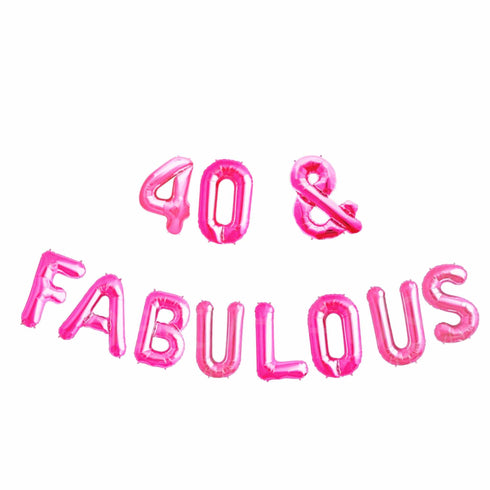 40 & Fabulous Balloons | Rose Gold | Gold | Silver | Pink | Blue