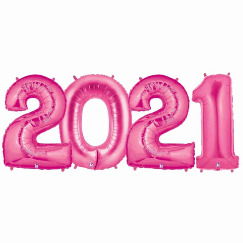Fuchsia Pink 2022 Number Balloons