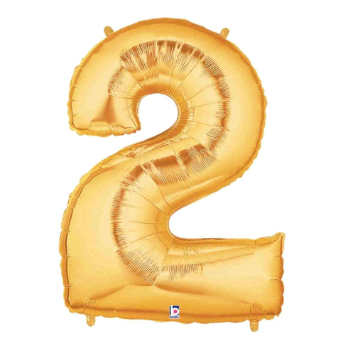 Gold Number 2 Balloons | 40 INCH