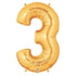 Gold Number 3 Balloons | 40 INCH