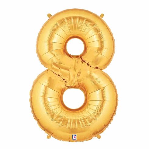 Gold Number 8 Balloons | 40 INCH