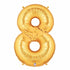 Gold Number 8 Balloons | 40 INCH