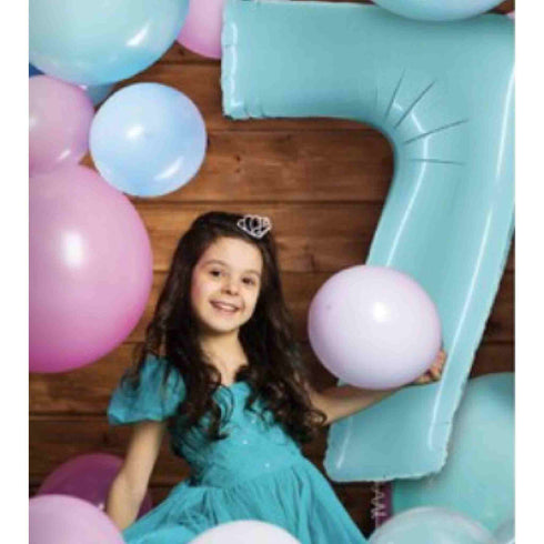 Pastel Blue Number 7 Balloons | 26 INCH