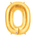 Gold Number 0 Balloons | 40 INCH