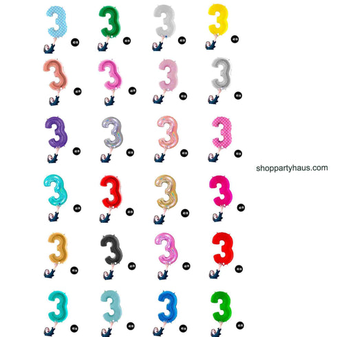 Pastel Blue Number 3 Balloons | 40 INCH