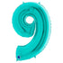 Teal Blue Number 9 Balloons | 40 INCH