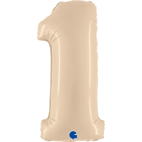 Number Balloons | Satin Cream | 40 INCH