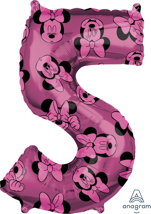Minnie Mouse Number 5 Balloon | Licensed 26" tall