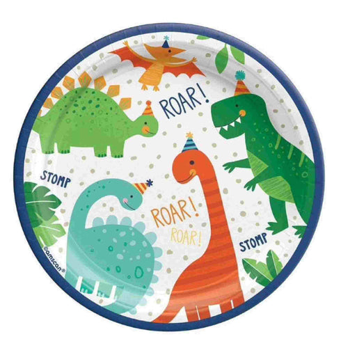 Dinomite Dinosaur Party Small Paper Plates | 7 Inch