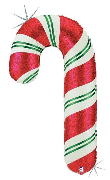 Glitter Red & Green Candy Cane Foil Balloon | 41 INCH