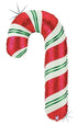 Glitter Red & Green Candy Cane Foil Balloon | 41 INCH