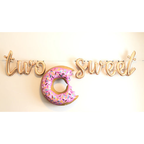 TWO SWEET Donut Party Balloons l Silver l Gold l Rose Gold