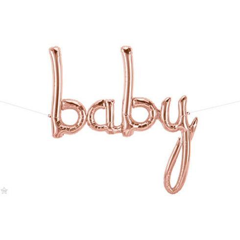 Baby Script Word Balloons | Rose Gold | Gold | White Gold | Pale Blue