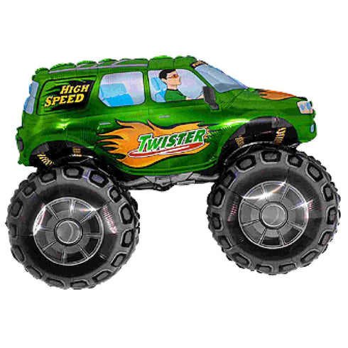 Monster Truck Balloons | 38 INCH | Blue | Red | Green