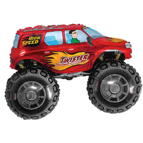 Monster Truck Balloons | 38 INCH | Blue | Red | Green