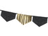 Black and Gold Scallop Fringe Paper Banner Garland