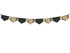 Black and Gold Scallop Fringe Paper Banner Garland