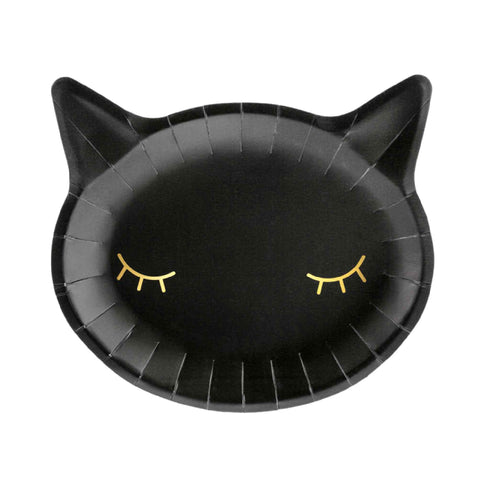 Black Cat Paper Party Plates | Set 6